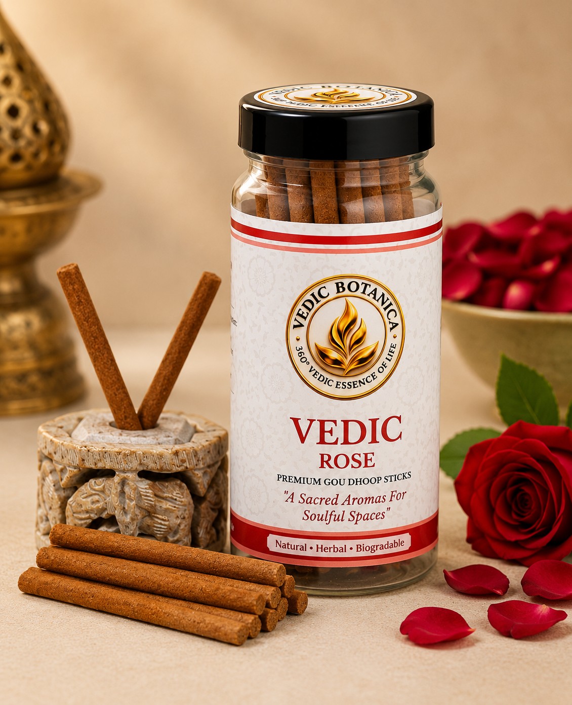VEDIC Rose Bambooless Dhoop Sticks