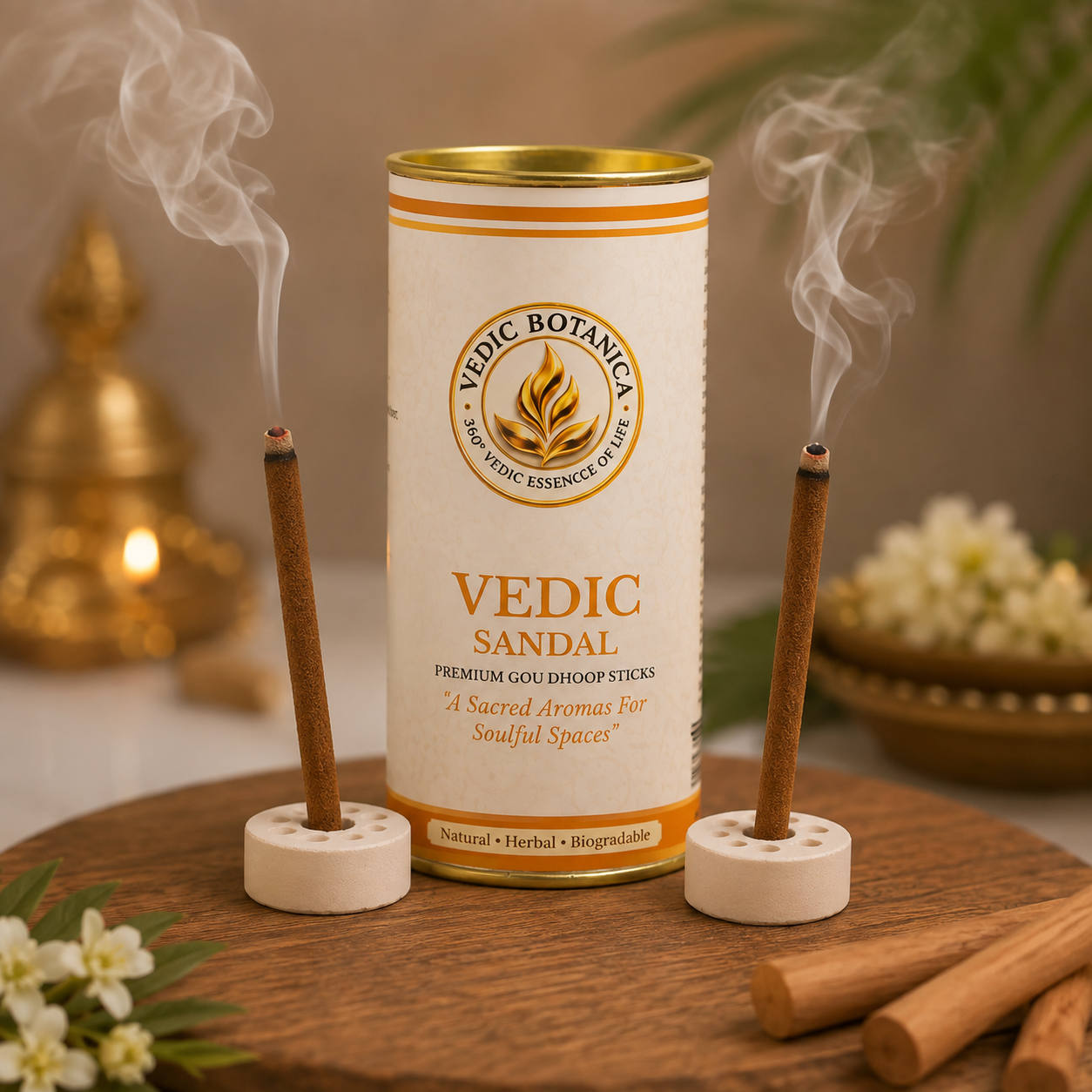 VEDIC Sandal Luxury Bambooless Dhoop Sticks