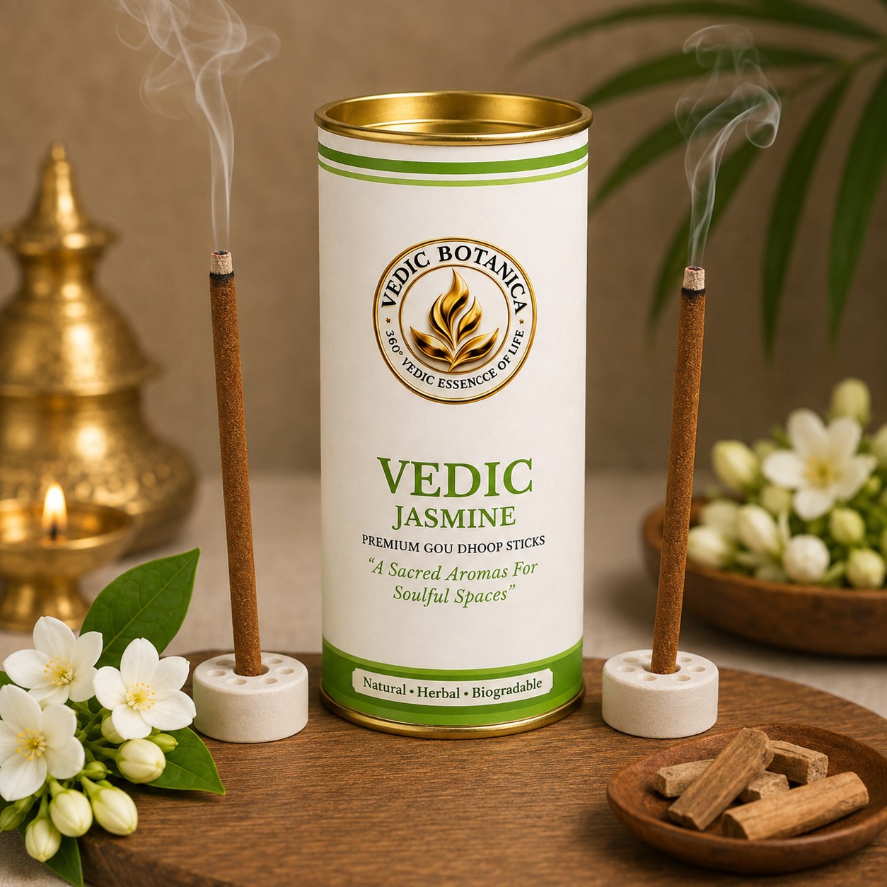 VEDIC Jasmine Luxury Bambooless Dhoop Sticks